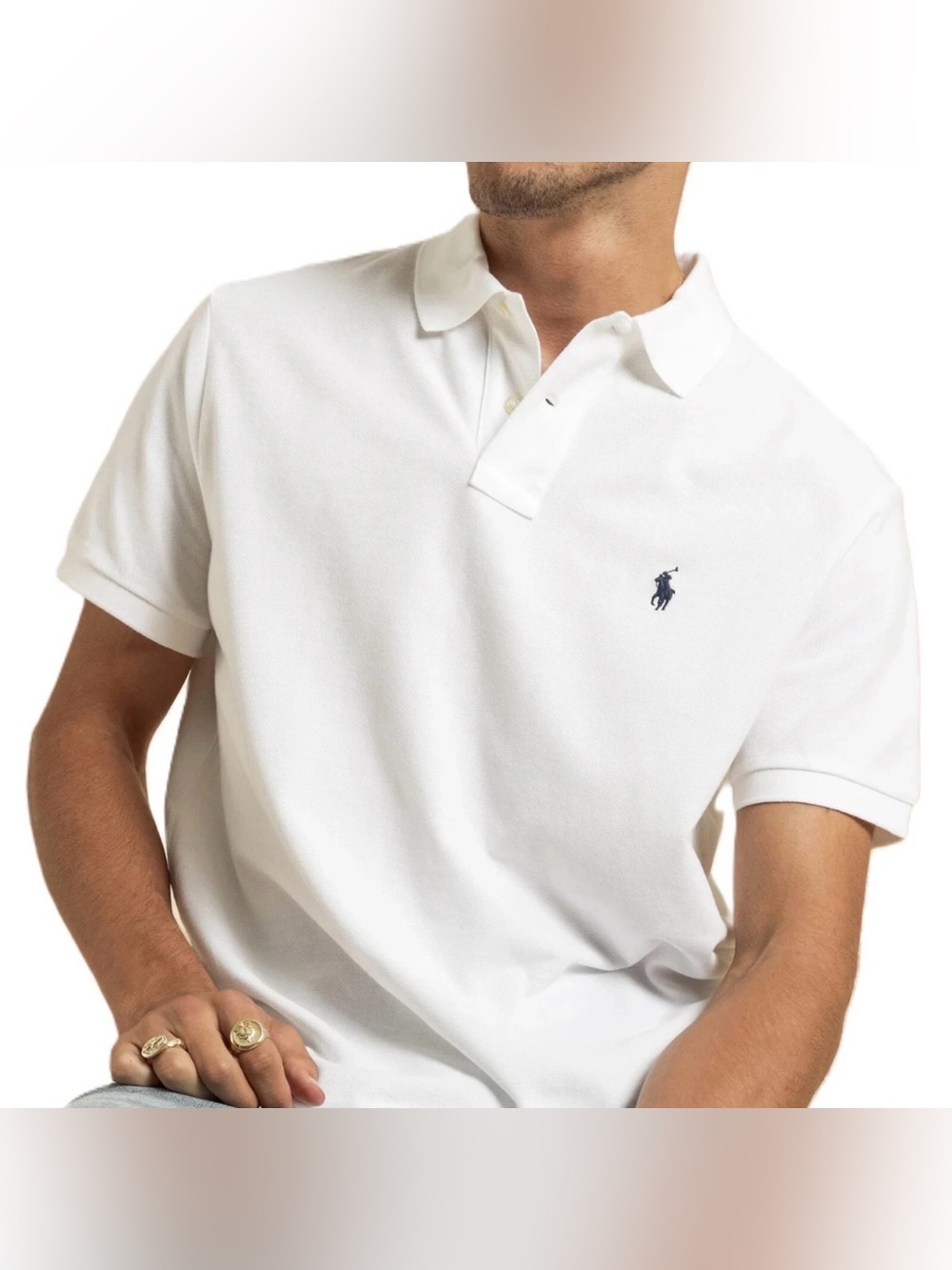 NWT Vintage Polo by Ralph Lauren White Polo Shirt Style# 4300710 Size XL